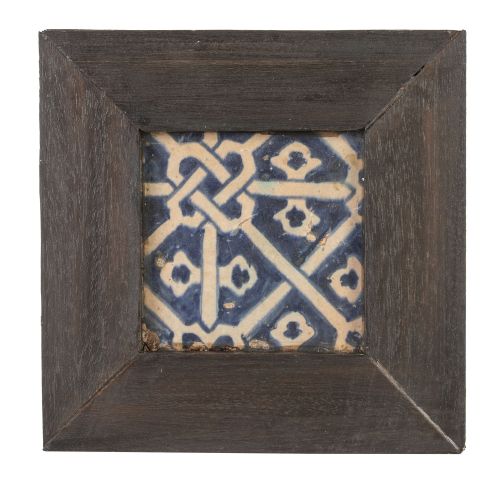 Azulejo de cerámica esmaltada en azul y blanco.Valencia, 