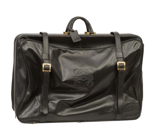 Maleta LOEWE vintage en piel con dos asas, refuerzo de cier