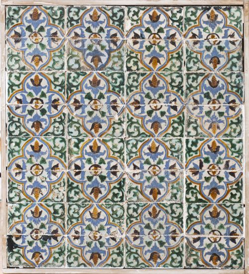 Panel de 32 azulejos de tabla de cerámica de arista esmalta