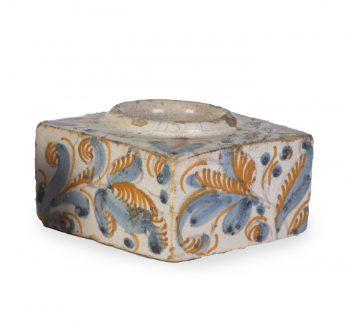 Especiero de cerámica esmaltada de la serie tricolor.Tala