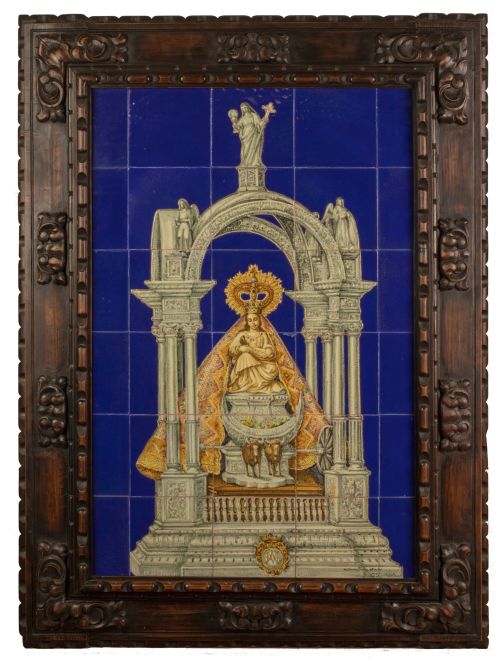 La Virgen de la Consolación.Panel de treinta azulejos de 