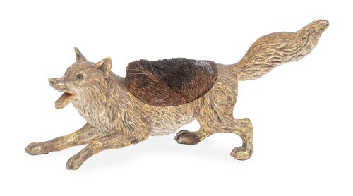 Zorro de bronce y bronce dorado, con cepillo para limpiar l