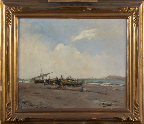 JOAQUIN ASENSIO MARINÉ  (Barcelona, 1890-1961)Barcas en l