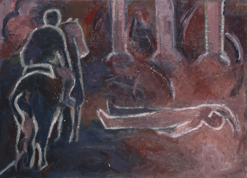 JUAN LEYVA (Nador, 1955 - Olivenza, 2015)Jinete en ocre y