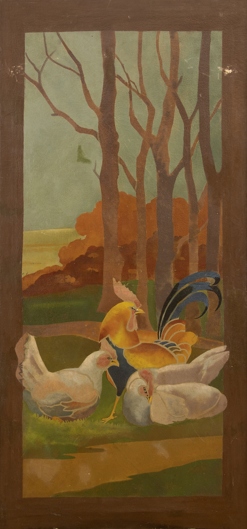 ESCUELA ESPAÑOLA, SIGLO XXPareja de cuadros con aves