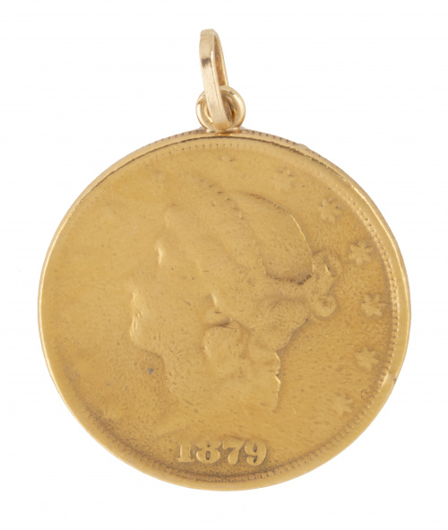 Colgante con moneda de veinte dolares americanos
