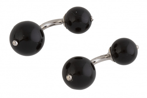 Gemelos dobles de esferas de ónix de dos tamaños