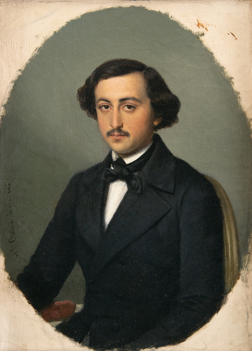 ESCUELA ESPAÑOLA, SIGLO XIXRetrato de caballero inserto e