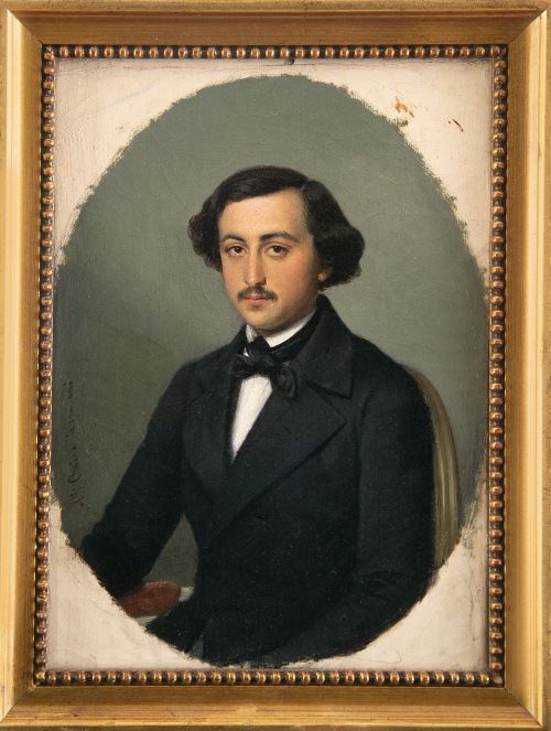 ESCUELA ESPAÑOLA, SIGLO XIXRetrato de caballero inserto e