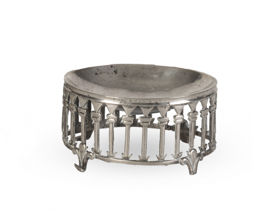 Salero Carlos IV de plata en su color.Trabajo español, h.