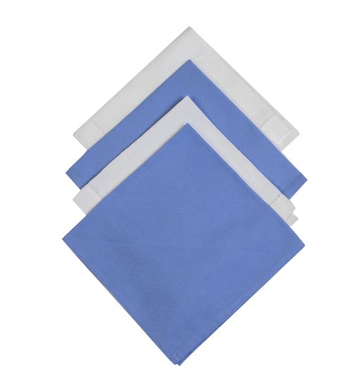 Lote de dieciocho servilletas en azul y blanco con iniciale