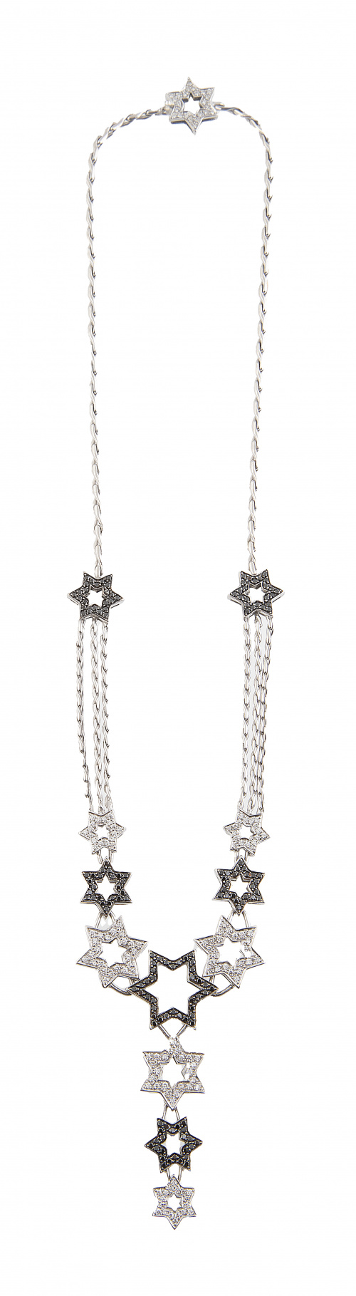 Collar con estrellas de brillantes incoloros y de brillante