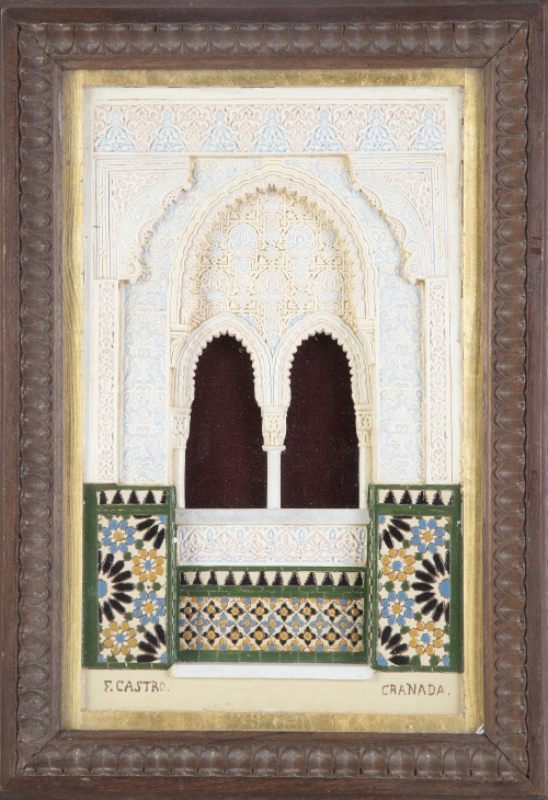 Reducción de Puerta de la Alhambra en yeso policromado. Fir