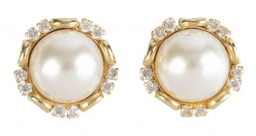 Conjunto de pendientes y sortija con símil perla mabe centr