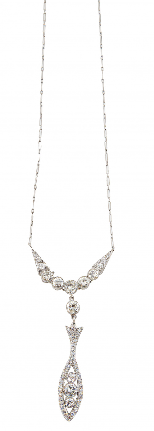 Pendentif Belle Epoque de brillantes, con pieza a modo de p