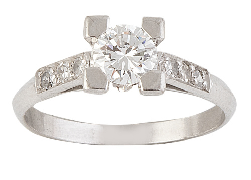 Sortija solitario con brillante central de 0,60 ct engastad