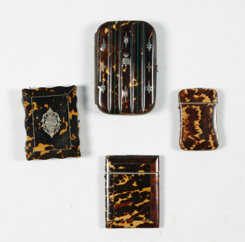 Tarjetero en carey y marfilTrabajo inglés, mediados S.XIX