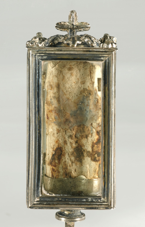 Templete-relicario barroco de marfil, madera ebonizada y ca