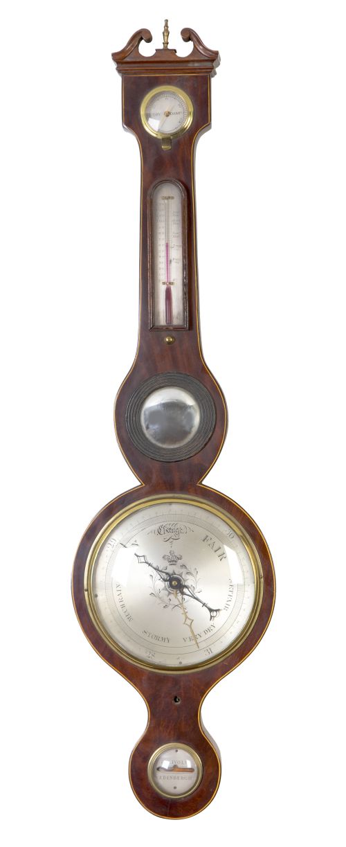 "D. Rivolta Edinburgh"Barómetro de madera y metal dorado.