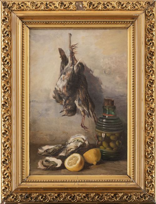 RICARDO MARTÍ (Barcelona, 1868-1936)Bodegón con caza muert
