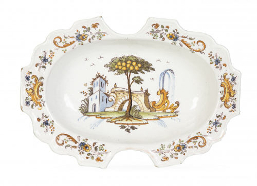 Bacía de cerámica esmaltada de doble escotadura de la serie