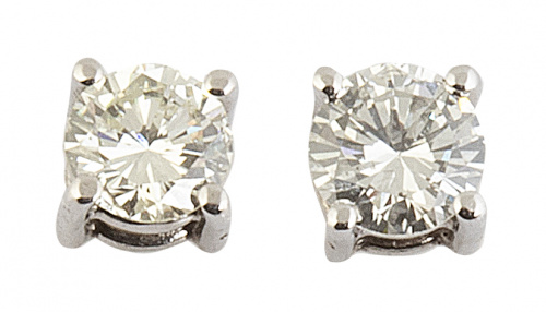 Pendientes dormilonas de brillantes que suman 0,90 ct aprox