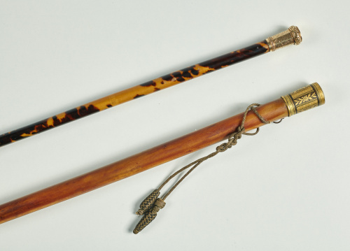 Bastón de mando rematado en damasquinado (Éibar o Toledo), 