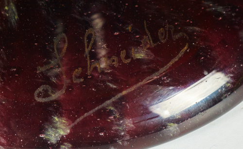 Charles Schneider (1898-1960)Copa de cristal naranja y vio