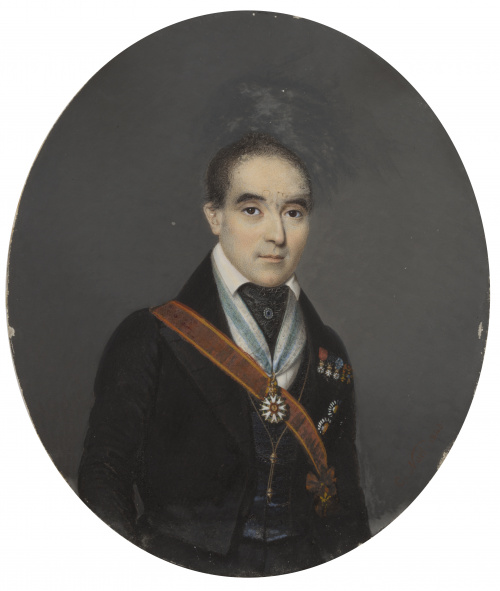 C. NOËL (Siglo XIX)Retrato de caballero con la medalla de 