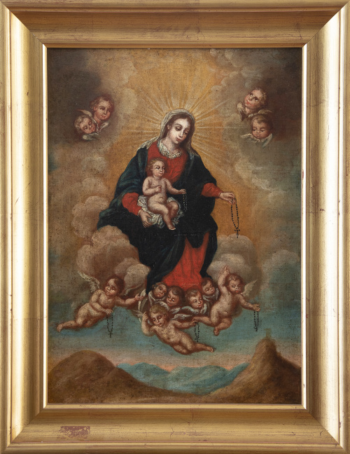 ESCUELA ESPAÑOLA, SIGLO XVIIIVirgen del Rosario
