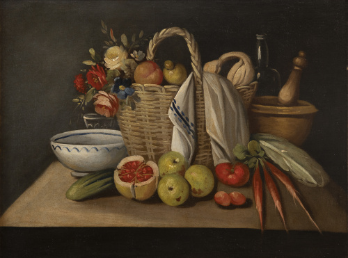 ESCUELA ESPAÑOLA, H. 1800Bodegones de frutas y cerámicas 
