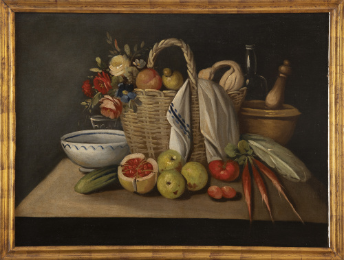 ESCUELA ESPAÑOLA, H. 1800Bodegones de frutas y cerámicas 