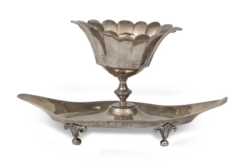 Mancerina de plata en su color. Con marcas.Buitrón, Cañas