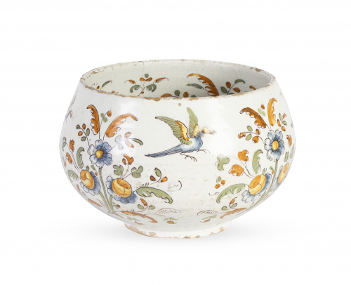 Cuenco de cerámica esmaltada de la serie ramos polícromos s