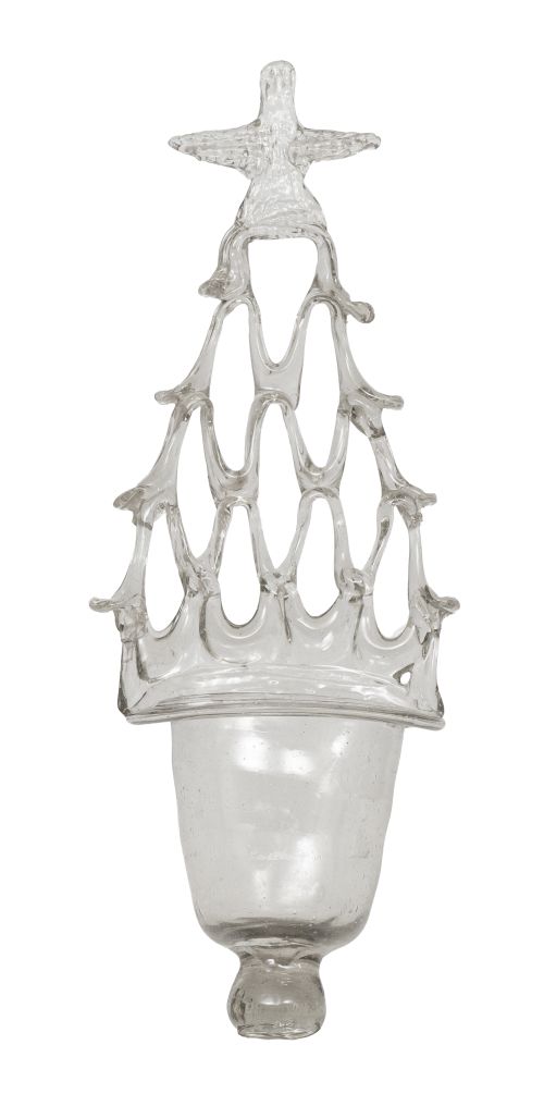 Benditera de vidrio transparente.Trabajo catalán, S. XVII