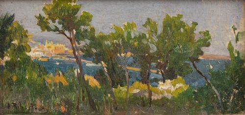 ANTONIO RIBAS PRAT (Mallorca, 1883-1931) Vista de Mallorc