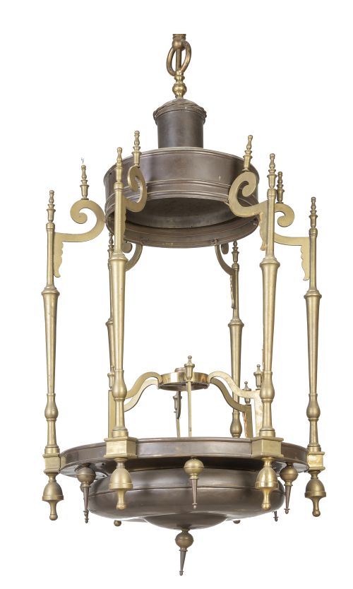 Farol de techo de bronce y bronce dorado con tornapuntas y 