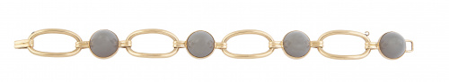 Pulsera años 50 con cuatro cabuchones elevados de ágata gri