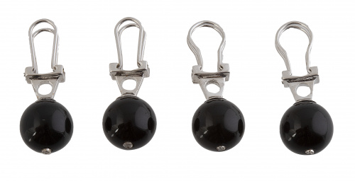 Botonadura de esferas de ónix negro adornados con brillante