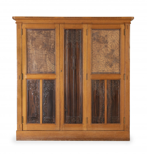 Archivador "Arts & Crafts" de madera de roble y palisandro 