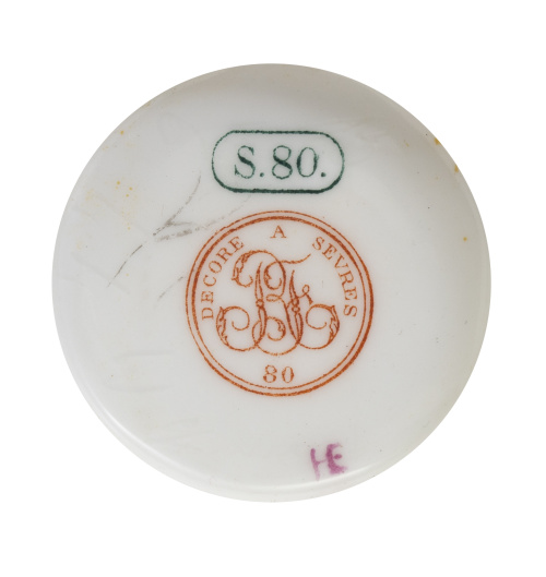 Taza con plato de porcelana de "cáscara de huevo" esmaltada