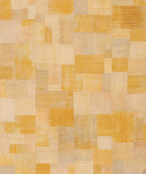 Kilim en lana con decoración tipo "patch work"  en diferent