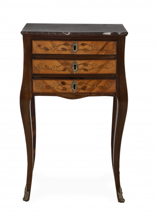 Chiffonière de madera de palo de rosa y palo de violeta, co