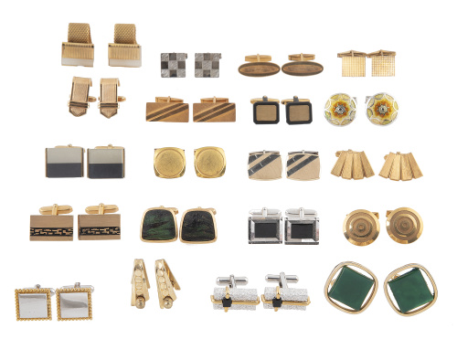 Lote de 60 pares de gemelos vintage años 70 en plata rodina