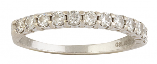 Sortija media alianza con doce brillantes