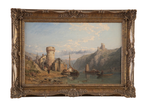 CLARKSON STANFIELD (Inglaterra, 1793-1867)Vista de pueblo