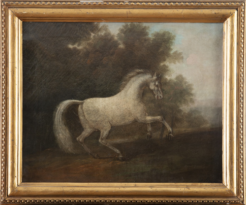 VILLEGAS (Esc. española, S. XIX)Caballo blanco en un pais