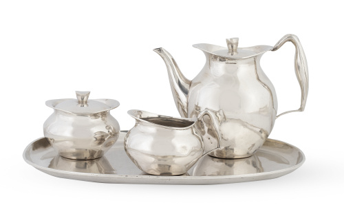 Juego de café de plata en su color. Con marcas.España, me