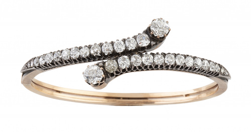 Brazalete de ff. S. XIX con dos bandas de brillantes de tal