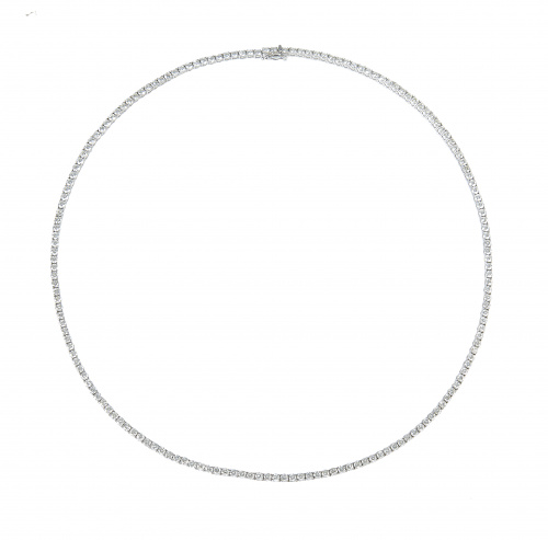 Collar rivieré de brillantes engastados en garras articulad